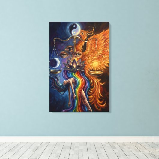 Phoenix Balance Spiritual Canvas Art Afdruk (Insitu (Houten vloer))