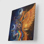 Phoenix Balance Spiritual Wall Tapestry Vierkante Klok (Hoek)