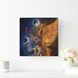 Phoenix Balance Spirituele Wandtapijt Vierkante Klok