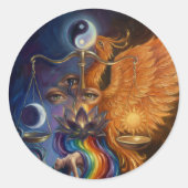 Phoenix Balance Yin Yang Sticker (Voorkant)