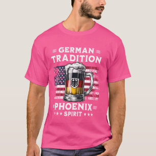 Phoenix bier drinken Amerikaanse vlag Duitse adela T-shirt