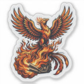 Phoenix Biker Sticker — Motorfiets Vlammen Decal (Voorkant)