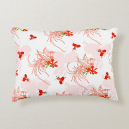 Phoenix Bird and Phoenix Flower Seamless Pattern Accent Kussen