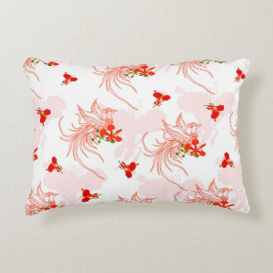 Phoenix Bird and Phoenix Flower Seamless Pattern Accent Kussen