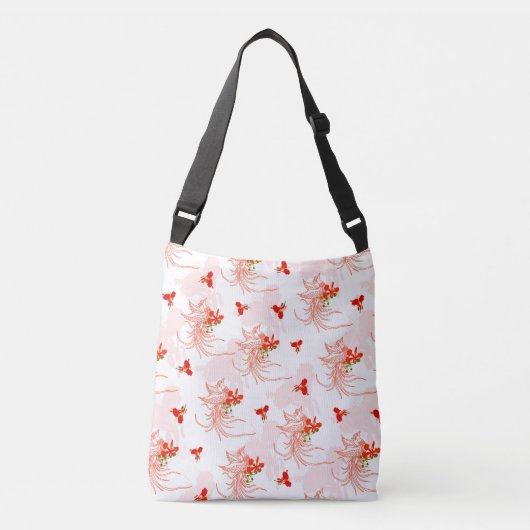 Phoenix Bird and Phoenix Flower Seamless Pattern Crossbody Tas (Voorkant)