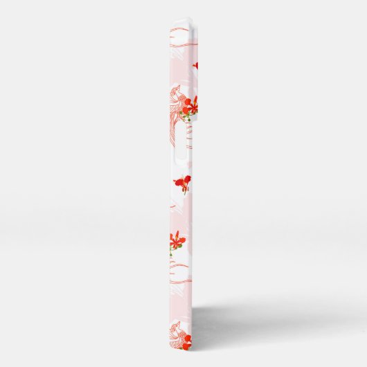 Phoenix Bird and Phoenix Flower Seamless Pattern iPhone Hoesje (Rechterkant)