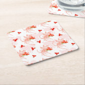 Phoenix Bird and Phoenix Flower Seamless Pattern Kartonnen Onderzetters (Schuin)