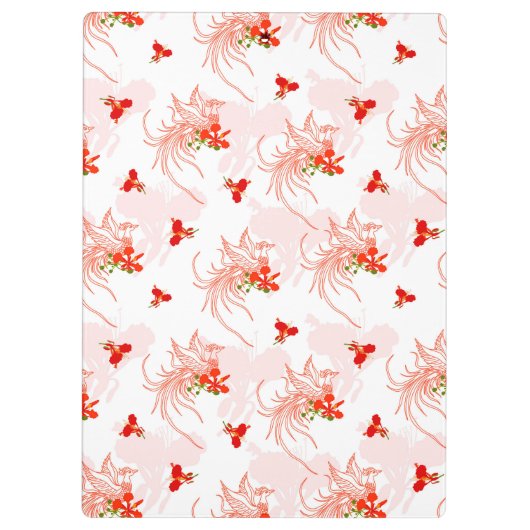 Phoenix Bird and Phoenix Flower Seamless Pattern Klembord (Achterkant)