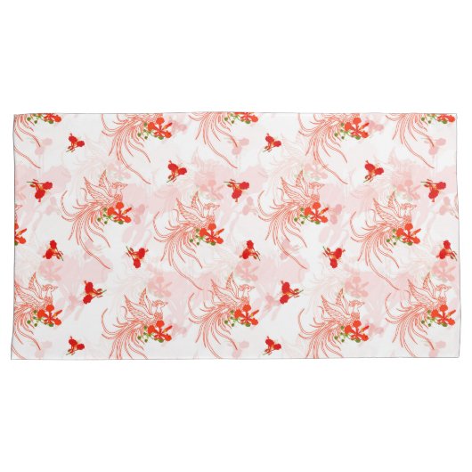 Phoenix Bird and Phoenix Flower Seamless Pattern Kussensloop (Voorkant-Rechts)