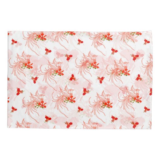 Phoenix Bird and Phoenix Flower Seamless Pattern Kussensloop (Achterkant)