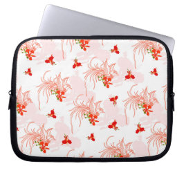 Phoenix Bird and Phoenix Flower Seamless Pattern Laptop Sleeve