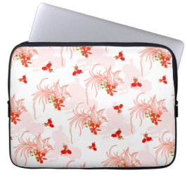 Phoenix Bird and Phoenix Flower Seamless Pattern Laptop Sleeve