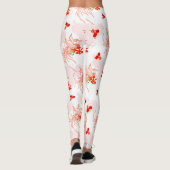 Phoenix Bird and Phoenix Flower Seamless Pattern Leggings (Achterkant)