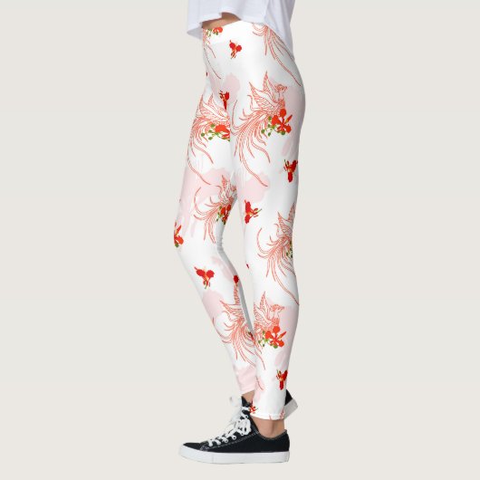 Phoenix Bird and Phoenix Flower Seamless Pattern Leggings (Links)