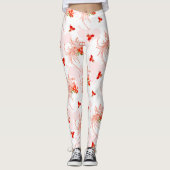 Phoenix Bird and Phoenix Flower Seamless Pattern Leggings (Voorkant)