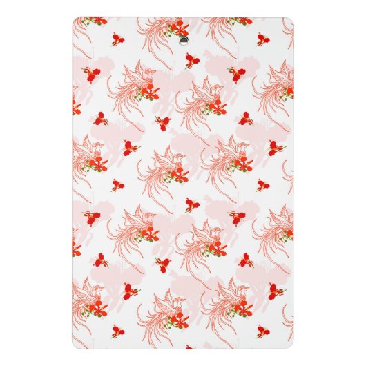 Phoenix Bird and Phoenix Flower Seamless Pattern Mini Klembord (Achterkant)