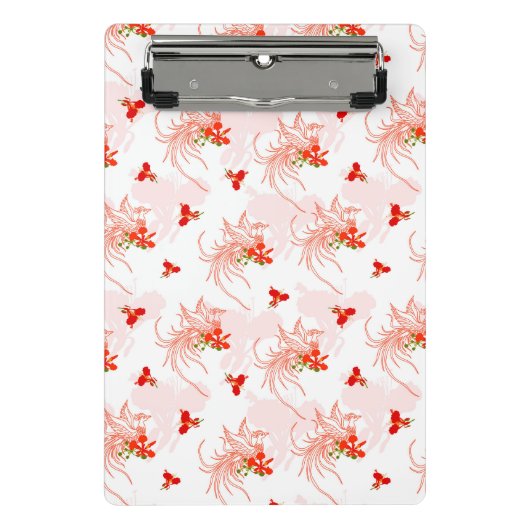 Phoenix Bird and Phoenix Flower Seamless Pattern Mini Klembord (Voorkant)