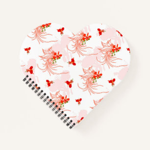 Phoenix Bird and Phoenix Flower Seamless Pattern Notitieboek
