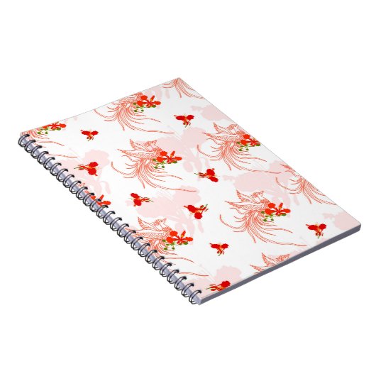 Phoenix Bird and Phoenix Flower Seamless Pattern Notitieboek (Rechterzijde)