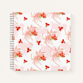 Phoenix Bird and Phoenix Flower Seamless Pattern Notitieboek