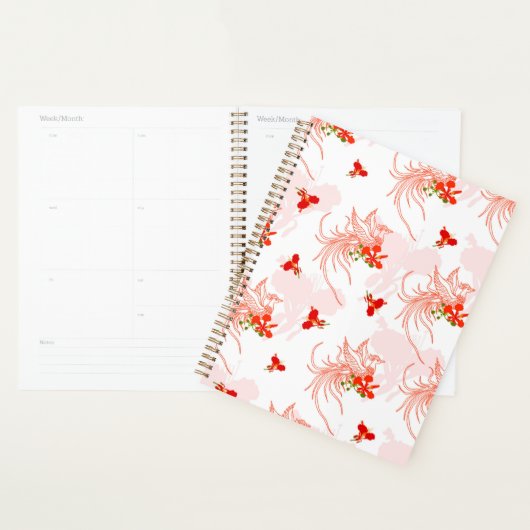 Phoenix Bird and Phoenix Flower Seamless Pattern Planner (Display)