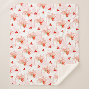 Phoenix Bird and Phoenix Flower Seamless Pattern Sherpa Deken