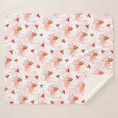 Phoenix Bird and Phoenix Flower Seamless Pattern Sherpa Deken (Voorkant (horizontaal))