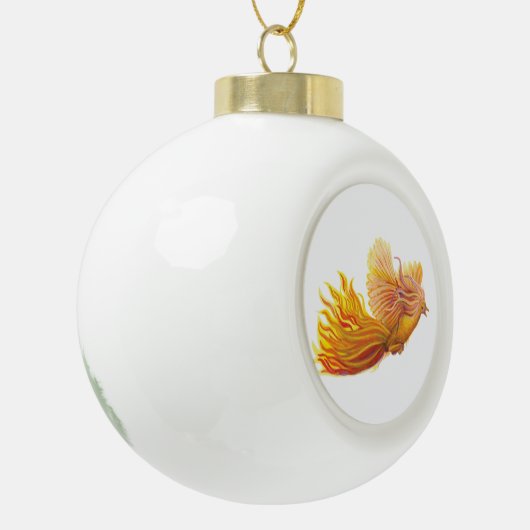 Phoenix Bird Flight Keramische Bal Ornament (Links)