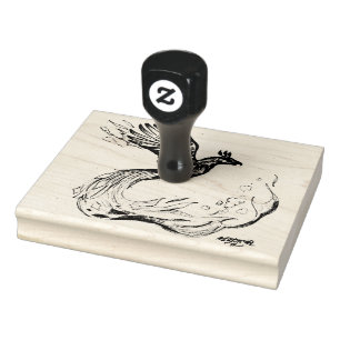 Phoenix Bird Flying Falcon Eagle Hawk Fire Flaming Rubberstempel