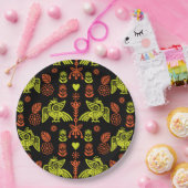 Phoenix Bird Folk Art Print Papieren Bordje (Feest)