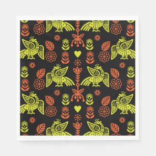 Phoenix Bird Folk Art Print Servet