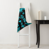 Phoenix Bird Folk Art Print Sherpa Deken (In situ)