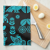 Phoenix Bird Folk Art Print Theedoek (Quarter Fold)