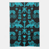Phoenix Bird Folk Art Print Theedoek (Verticaal)