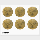 Phoenix Bird Gold Embossed Ronde Sticker (Vel)