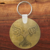 Phoenix Bird Gold Embossed Sleutelhanger (Voorkant)