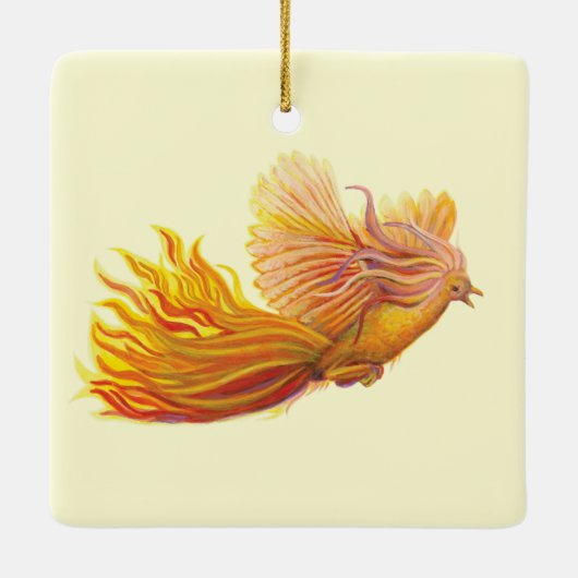 Phoenix Bird in Flight Keramisch Ornament (Achterkant)