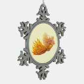 Phoenix Bird in Flight Tin Sneeuwvlok Ornament (Links)