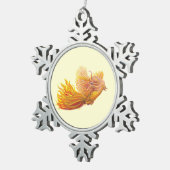 Phoenix Bird in Flight Tin Sneeuwvlok Ornament (Rechts)