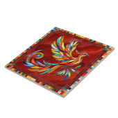 Phoenix Bird - kleurrijke mozaïekkunst Tegeltje (Zijkant)