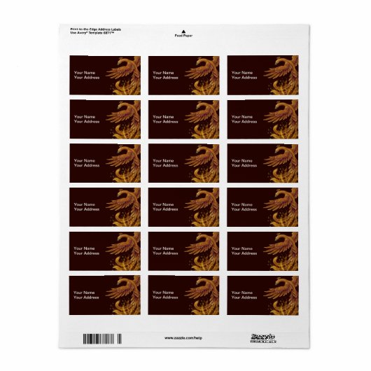 Phoenix Bird Label (Full Sheet)