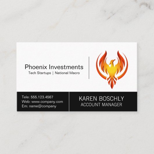 Phoenix Bird Logo Visitekaartje (Voorkant)