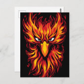 Phoenix Bird met Fiery Flames Grafisch Kunstontwer Briefkaart (Voorkant / Achterkant)