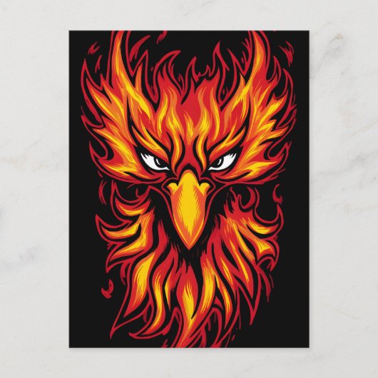 Phoenix Bird met Fiery Flames Grafisch Kunstontwer Briefkaart (Voorkant)