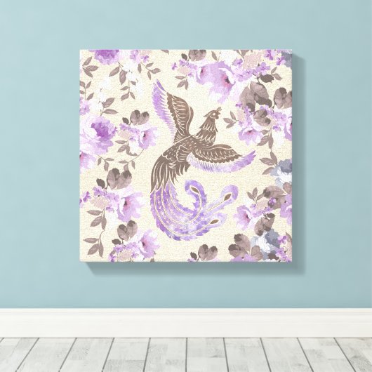Phoenix Bird met waterverf Canvas Afdruk (Insitu (Houten vloer))