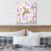 Phoenix Bird met waterverf Canvas Afdruk (Insitu (Slaapkamer))