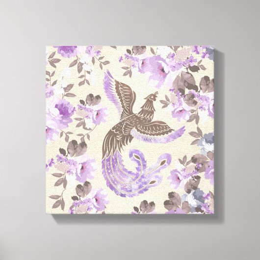 Phoenix Bird met waterverf Canvas Afdruk (Voorkant)