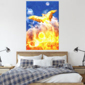 Phoenix Bird RISE BOVEN JE TROUBLES Canvas Afdruk (Insitu (Slaapkamer))