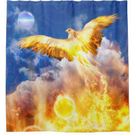 Phoenix Bird RISE BOVEN JE TROUBLES Douchegordijn