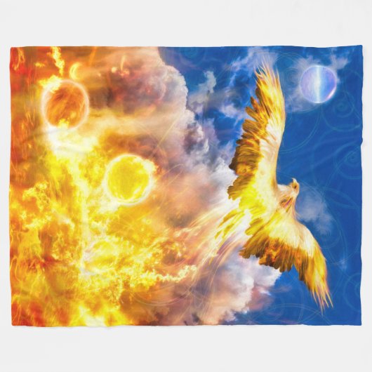 Phoenix Bird RISE BOVEN JE TROUBLES Fleece Deken (Voorkant (Horizontaal))